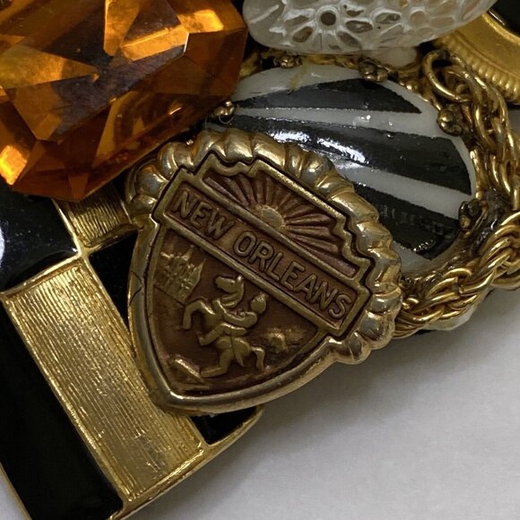 Babe Fables Pendant Art Dede Mergele Signed Monique New Orleans Art Deco - Picture 2 of 9